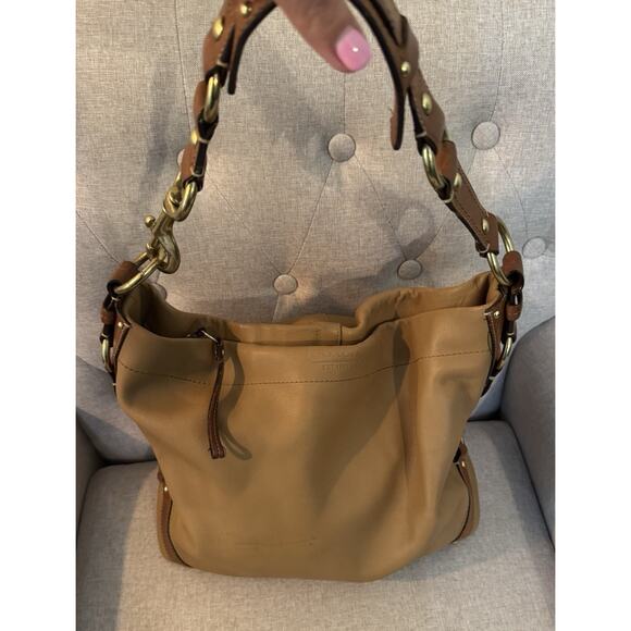 COACH Y2K Vintage Carly Large Tan Slouchy Hobo Bag Leather Shoulder Purse - Picture 1 of 13